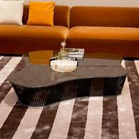 Ensemble de tables basses de luxe personnalisées pour salon, table à thé centrale en acier inoxydable pour villa et appartement