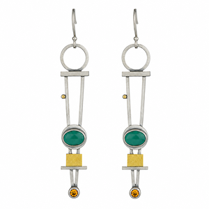 Literary <b>blue</b>-green texture <b>stud</b> <b>earrings</b>, women's retro jewelry gifts - Product Image 5