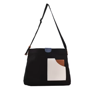 Bolsa de Lona Retro de Gran Capacidad para Mujer, Nueva Bolsa de Compras de Estilo Coreano con Correas de Colores - Product Image 3