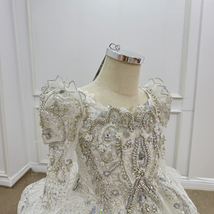 Robe de demoiselle d'honneur princesse scintillante Wn1801, robe de bal bouffante longue avec strass, 100 % polyester, pour mariage et anniversaire - Product Image 3
