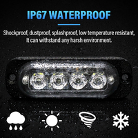 Nueva Luz de Advertencia Estroboscópica de 4 LED, Material de PC, IP67 Impermeable, 10-30V, Luz Intermitente de 3 Pulgadas y 2W, Luz de Emergencia para Camiones, SUV y Remolques