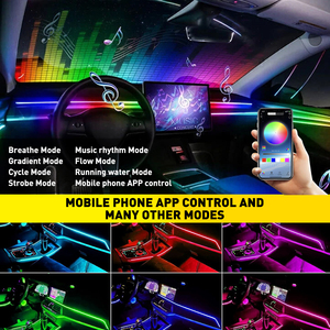 Bande LED RGB Symphony 2 en 1 pour toit de voiture, éclairage d'ambiance pour toit ouvrant, 110 cm, contrôle par application - Product Image 6