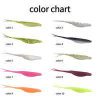 Leurre souple artificiel à queue fendue en PVC, 9 cm, 4,5 g, 10 couleurs, pour eau douce et eau salée, pour la pêche au bar, à la carpe et à la perche