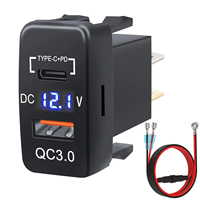 Prise de chargeur de voiture 12V-24V avec voltmètre, ports USB PD et QC3.0, chargeur rapide pour Toyota FJ Cruiser Fortuner 4runner Tundra Hilux
