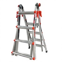 Échelle télescopique multifonctionnelle géante pour usage domestique et entrepôt, 6 marches modernes, pliable en A, en alliage d'aluminium épaissi, double verrouillage