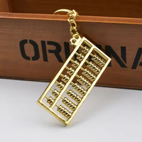 Calculatrice chinoise antique, mini boulier à 8 rouleaux en alliage, porte-clés, pendentif, bijou, porte-clés or et argent, cadeau d'affaires