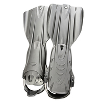 W05 Palmes de plongée à talon ouvert en caoutchouc, avec sangle en acier inoxydable et TPU, en matériau TPE de haute qualité