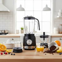 Meilleur Prix Robot Culinaire Professionnel 3-en-1 Mixeur Blender avec Bol en Verre 1500ml Puissance 700W 6 Lames Chauffantes Sans BPA Pour Maison et Hôtel