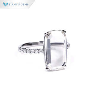 Tianyu gemas personalizado corte de gran tamaño de moissanite de oro puro anillo de mujer - Product Image 3