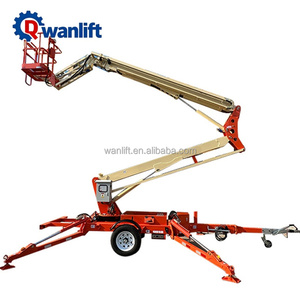 50ft 16m Boom LIft Aerial Bucket Electric Man Lift Tow Trailer Mounted Articulated <strong>Cherry</strong> <strong>Picker</strong> Building Use 200-300kg Capacity - Product Image 4