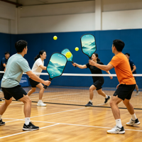 Raquette de pickleball personnalisée en gros, épaisseur 16 mm, surface en fibre de verre, noyau en nid d'abeille PP, design portable, équipement sportif d'entraînement