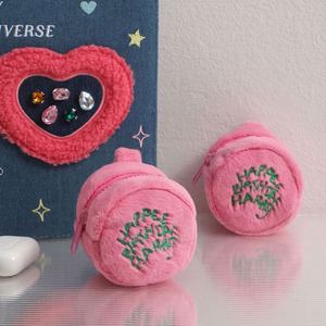 <b>Pink</b> Plush Bag Charms Handbags Pouch Birthday <b>Gifts</b> Cute Mini Coin Purse Keychain Wallet for Girls - Product Image 5