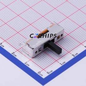 SSSU015100 Slide Switch Through hole Component (THT) Switch Single Pole Three Throw Rectangle Pin Header PC Pin 24.5mm - Product Image 1