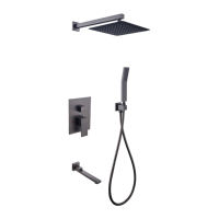 Ensemble de robinetterie de douche thermostatique à poignée unique en céramique, design moderne Koala KS-3022, encastré, finition bronze contemporaine