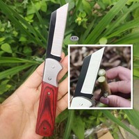 Couteau de taille pliant à lame en acier inoxydable, manche en bois massif, pour droitier, outil d'enjillage tranchant, personnalisable DIY OEM