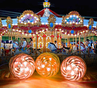 Lampe décorative SHIJI à changement de couleur RVB, éclairage d'amusement LED de 60 mm, programmable, 18 LED, lumières de parc d'attractions