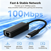 Adaptateur Ethernet filaire rapide 10/100 Mbps USBC RJ45, Dongle LAN portable compact tressé en Nylon pour ordinateur portable MacBook iPad