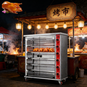 Grill à poulet rotatif au gaz en acier inoxydable industriel et commercial, machine à rôtir le poulet, four à rôtir le poulet - Product Image 1