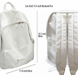 กระเป๋าเป้ผ้าแคนวาสขายส่งจากโรงงาน ขนาดใหญ่ ใส่ของได้เยอะ ใช้ได้ทุกวัน มีช่องซิปด้านหน้า - Product Image 2