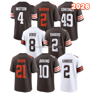 Maillot de football cousu pour hommes 2026 S-3XL Deshaun Watson Denzel Ward Shedeur Sanders Quinshon Judkins 49 Schwesinger Jared Verse - Product Image 1