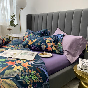 Copripiumino 100% cotone organico anni '60 lungo 3D stampato Set di 4 pezzi per piante da fiore eco-friendly - Product Image 2