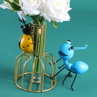 Ensemble d'art mural en fer rustique multicolore en forme de fourmis, figurines de fourmis pour la décoration du salon, du patio et de la maison
