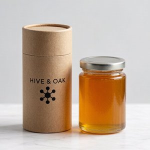 Food Grade Natural Kraft Paper Cylinder Round <b>Box</b> with Silk Screen Printing for Organic Honey Jar Packaging Custom Wholesale - Product Image 2
