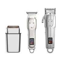 Kit de toilettage pour hommes ensemble de tondeuse à cheveux à affichage numérique avec poignée en plastique comprenant une tondeuse à barbe et un rasoir