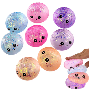 Dumpling Squishies Glitter Dumpling Mystery Box Colorful Stress Balls Fidget Sensory Toy Ewith Food Steamer Stretchy Desk Toys - Product Image 3