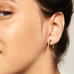 Jewelry manufacturer wholesale customized dainty stainless steel chunky earrings 18k hoop earrings jewelry