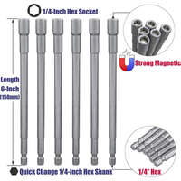 DZ 6 pièces 6 "longueur 1/4 pouces écrou à six pans creux ensemble magnétique puissance Impact écrou Setters pour électrique main acier industriel/bricolage