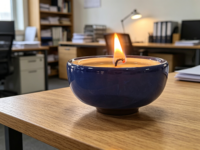 Bougie parfumée en cire de soja à une seule mèche, dans un récipient en céramique à glaçure craquelée, résistante à la chaleur, réutilisable, pour la décoration de la maison et de la salle de thé