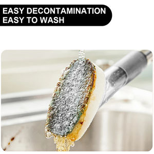 Soap Dispensing Dish Brush Set 4 in 1 <b>Long</b> <b>Handle</b> Kitchen Dish Brush Kit with 4 Brush Replacement Heads - Product Image 4