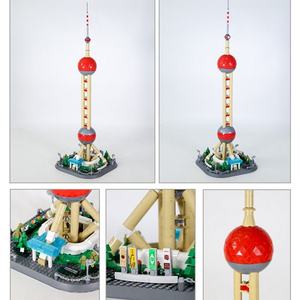 Blocs de construction OEM Tour de la Perle Orientale, modèle emblématique de Shanghai, jouet éducatif créatif pour enfants, vente en gros - Product Image 3