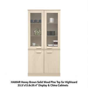 HAMAR Vetrina in Legno Massello di Pino Marrone Miele 33.5x13.8x39.4 - Product Image 1