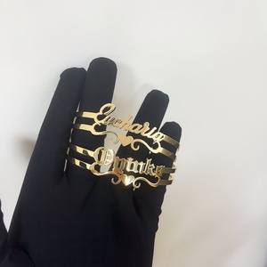 Qiuhan OEM/ODM Personalized Name Cuff <strong>Bangle</strong> Custom Stainless Steel Bracelet Custom Name Cuff <strong>Bangle</strong> <strong>for</strong> Kids Women <strong>Men</strong> - Product Image 3