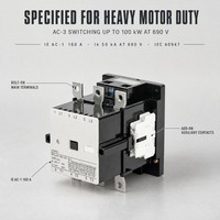 Contacteur AC 3TF51 140A AC-3 690V 50kA Contacteur magnétique robuste avec contacts auxiliaires pour démarreurs de moteurs