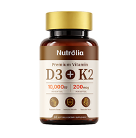 Faible MOQ, Marque Privée, Supplément Vitamine D3 K2, OEM ODM, Gélules Molles de Vitamine D3 K2 5000 UI, Fabricant de Suppléments OEM ODM