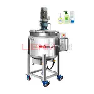 LIENM Removable Portable Mix Tank SS Dishwashing Liquid Chemical Liquid Mixing Tank With Agitator Heating Element