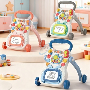 Samtoycn 2025 Nhựa Học tập xe đẩy đi bộ tàu sân bay đẩy Walker bé sit-to-đứng học tập Walker với âm nhạc và bánh xe - Product Image 2