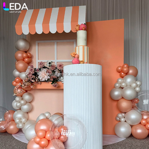 LEDA Children Party Entrance <b>Decoration</b> Acrylic Backdrop Orange Background Wall with Hanging <b>Balloons</b> - Product Image 2