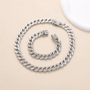 Colar de Corrente Elo Cubano para Homens e Mulheres, Cor Prata, Estilo Punk, Joia Masculina da Moda, Presente - Product Image 2