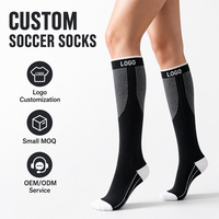 Chaussettes de football athlétiques antidérapantes à compression, respirantes, à tube haut, pour l'entraînement et les matchs