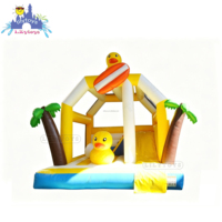 Combo gonflable canard jaune commercial Lilytoys avec toboggan, structure de saut en PVC 0,55 mm pour événements pour tout-petits