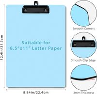 Portapapeles A4 de PP con Logotipo Personalizado, Ligero, Duradero, Superficie de Escritura Suave, Carpeta con Clip de Plástico para Archivos, para la Escuela, Oficina, Hospital