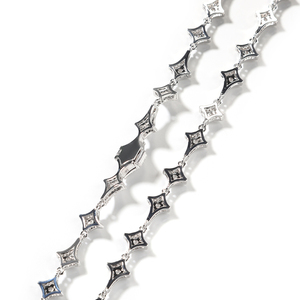 Hip Hop Cadena de estrella de <span class=keywords><strong>oro</strong></span> de 8mm plata 18K chapado <span class=keywords><strong>en</strong></span> <span class=keywords><strong>oro</strong></span> helado 5A Cz diamante estrella de cuatro puntas cadena <span class=keywords><strong>gargantilla</strong></span> <span class=keywords><strong>para</strong></span> hombres y mujeres - Product Image 3