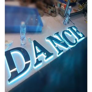 علامة معدنية بإضاءة خلفية ثلاثية الأبعاد علامة حرف ثلاثية الأبعاد للوجبات السريعة رسائل ثلاثية الأبعاد مرآة علامة ليد مرايا لانهاية شخصية مضيئة - Product Image 4