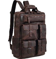 Mochila de Viaje de Cuero Genuino para Hombre, Estilo Vintage, con Múltiples Bolsillos, para Portátil - Product Image 4