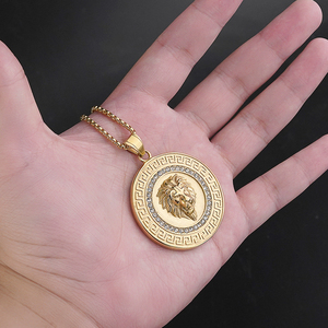 Collier Pendentif Tête de Lion Hip Hop en Acier Inoxydable Étanche avec Zircons Cubiques, Bijoux de Mode pour Hommes et Femmes, Vente en Gros - Product Image 3