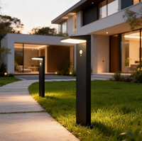 Lampe solaire à LED pour pelouse extérieure en aluminium moulé sous pression avec détecteur de mouvement, pour jardin, allée, IP54, 3500K, blanc chaud, portable